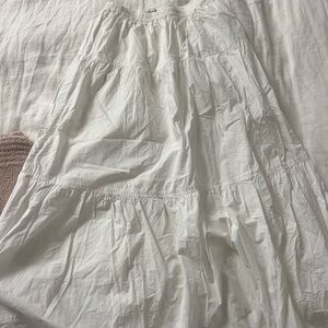 aritzia sunday best white tiered maxi skirt